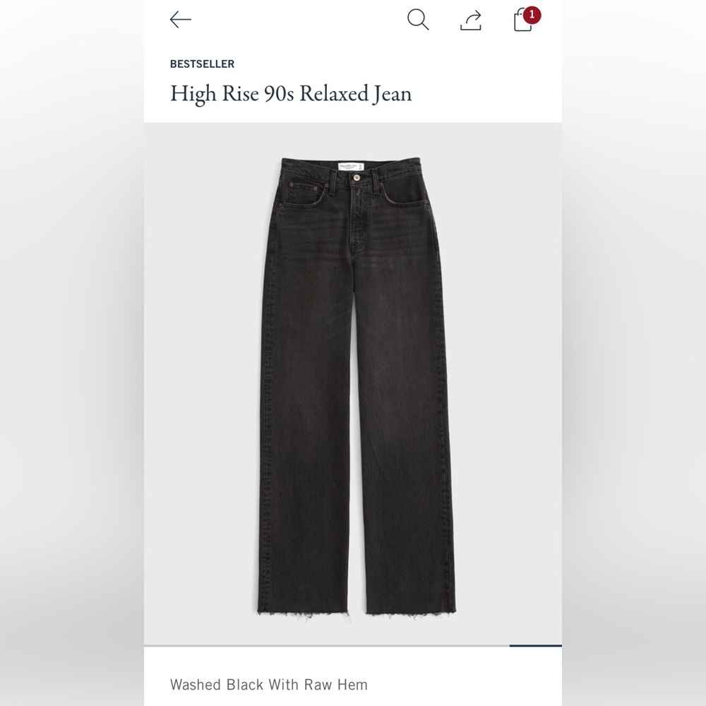 Abercrombie & Fitch High Rise 90s Relaxed Jeans - Washed Black
